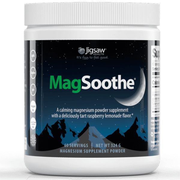 igsaw MagSoothe Tart Raspberry Lemonade magnesium powder supplement, 60 servings, calming magnesium glycinate formula