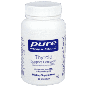 Pure Encapsulations Thyroid Support Complex supplement bottle, 60 vegetarian capsules