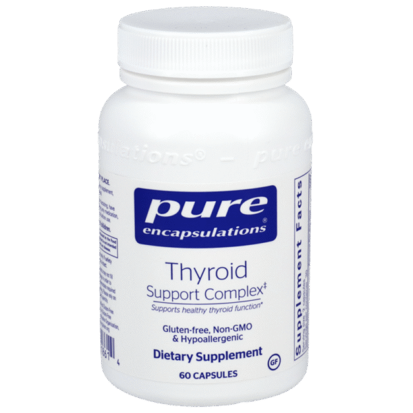Pure Encapsulations Thyroid Support Complex supplement bottle, 60 vegetarian capsules