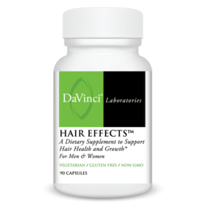 davinci laboratories hair effects dietary supplement bottle to support hair health and growth 90 capsules