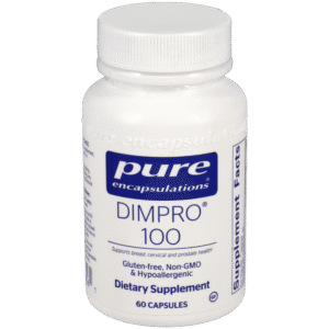 Pure Encapsulations DIMPRO 100 dietary supplement bottle, 60 capsules for breast cervical and prostate health