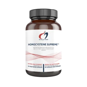 bottle of designs for health homocysteine supreme 60 vegetarian capsules front label view