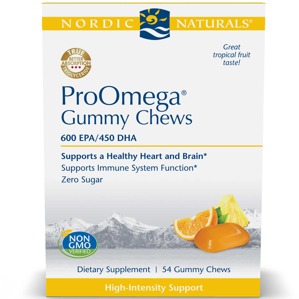 nordic naturals proomega gummy chews box 600 epa 450 dha supports heart brain and immune health zero sugar