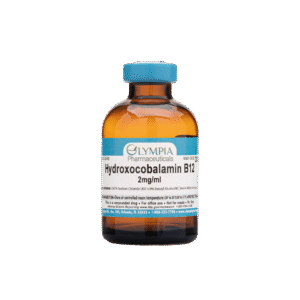 olympia pharmaceuticals hydroxocobalamin b12 2mg per ml amber injection vial for vitamin b12 deficiency support