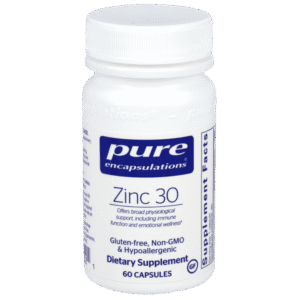 pure encapsulations zinc 30 bottle 30 mg zinc picolinate 60 capsules gluten free non gmo hypoallergenic